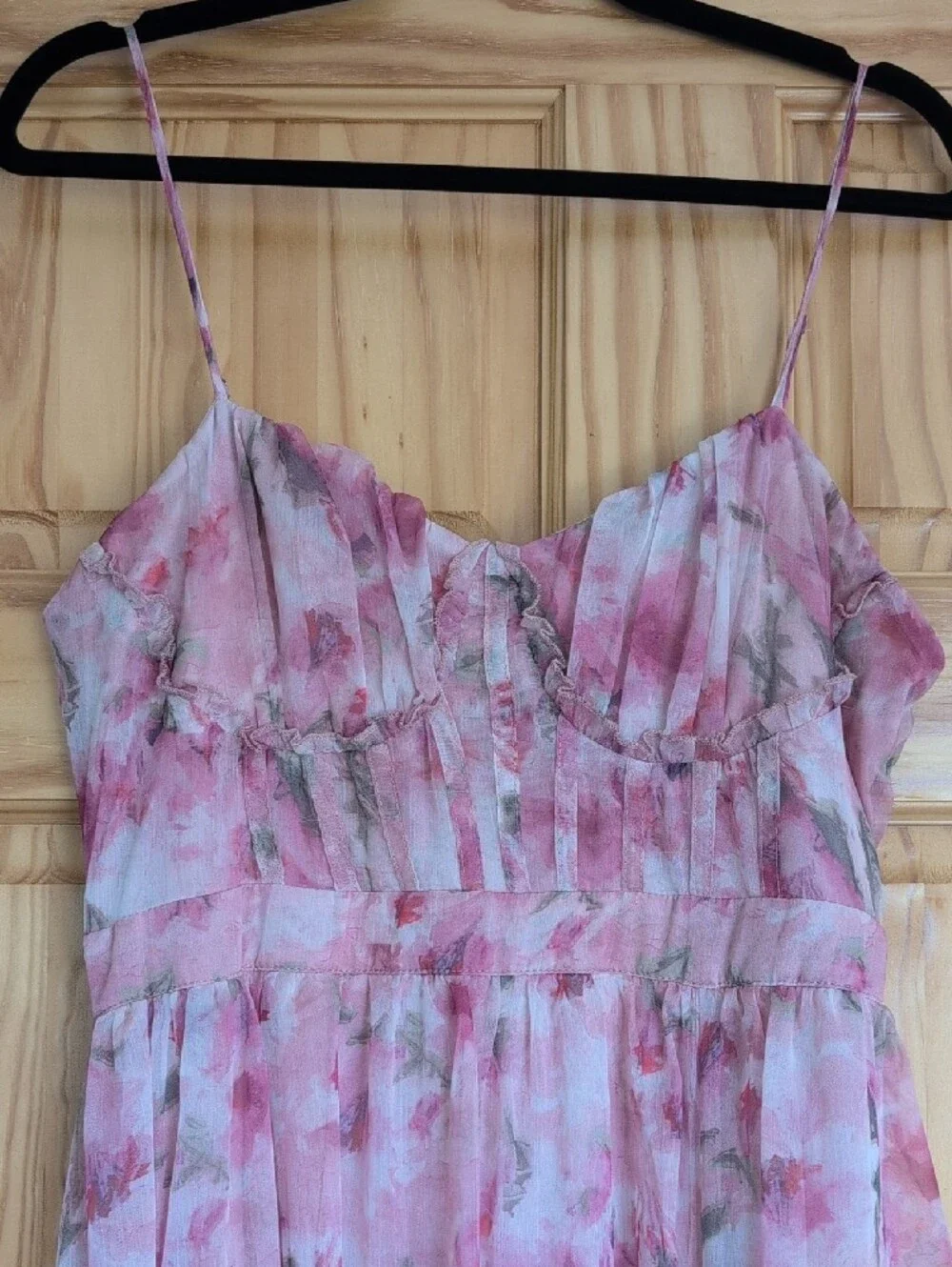 Novella Pink Floral Ruffled Bustier Lace-Up Maxi Dress -
Lulu's - Picture 3 of 14